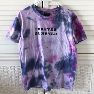 A. Lab purple tie dye t shirt m forever or never